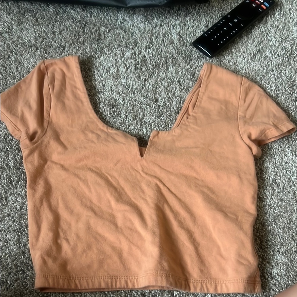 Aeropostale Orange Crop T-Shirt Fitted Style